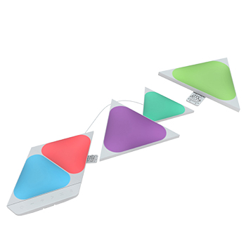 Mini panneaux lumineux intelligents triangulaires à couleurs changeantes Nanoleaf Shapes. Semblables à Philips Hue, Lifx. HomeKit, Assistant Google, Amazon Alexa, IFTTT.