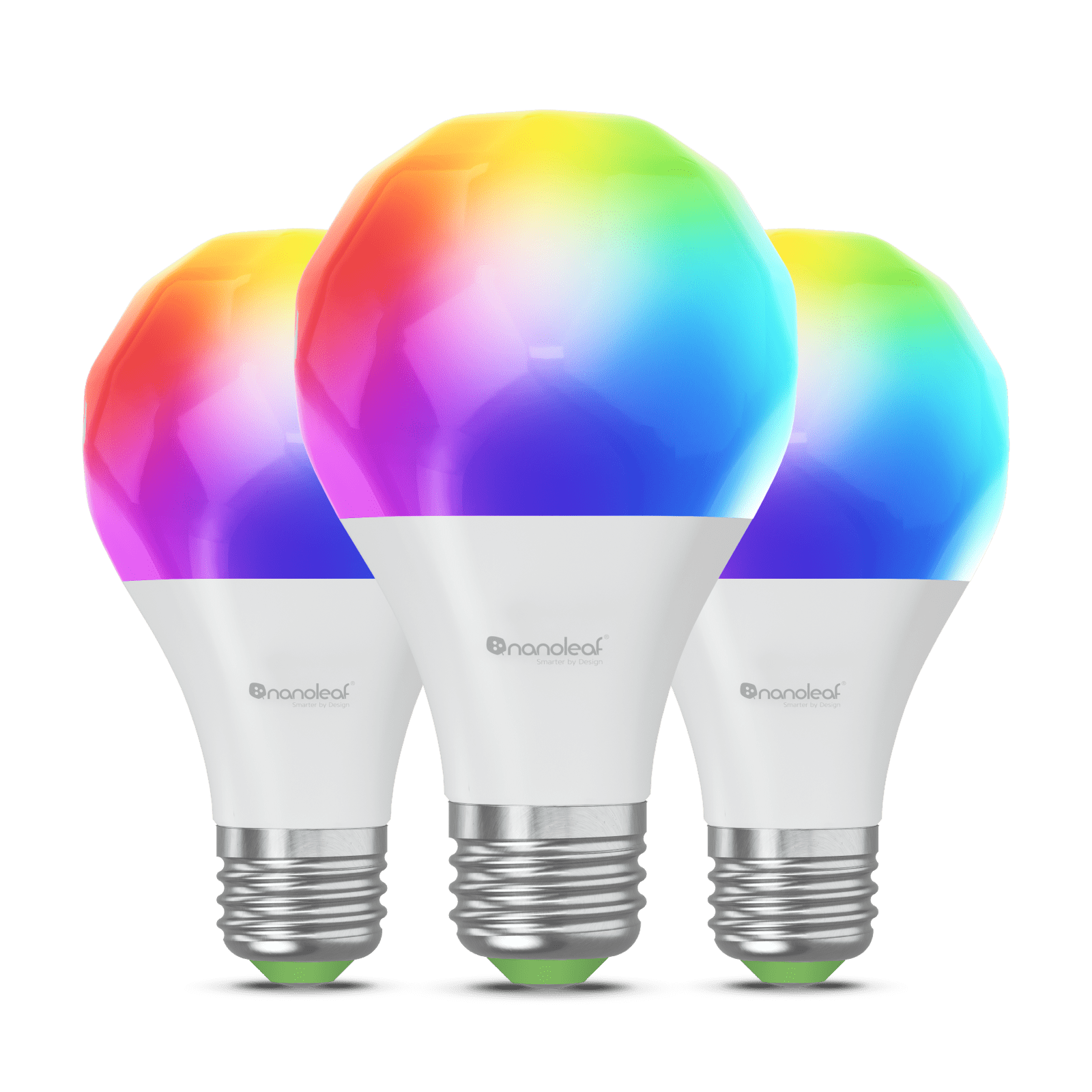 Smarte Matter GlühbirnenNanoleaf Essentials, Thread-kompatible, farbwechselnde, Smarte Glühbirnen. 3er Packung. Ähnlich wie Wyze. HomeKit, Google Assistant, Amazon Alexa, IFTTT. 