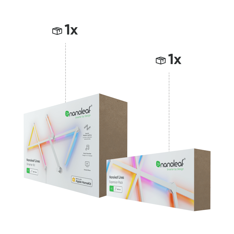 Nanoleaf Lines, Thread-kompatible, farbwechselnde, intelligente, modulare und hinterleuchtete Lichtleisten. 12er-Packung. HomeKit, Google Assistant, Amazon Alexa, IFTTT. 