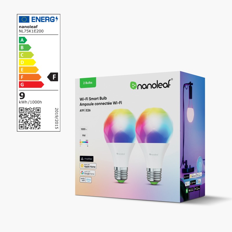 Matter Wi-Fi E27 Smart Bulb 2 Pack