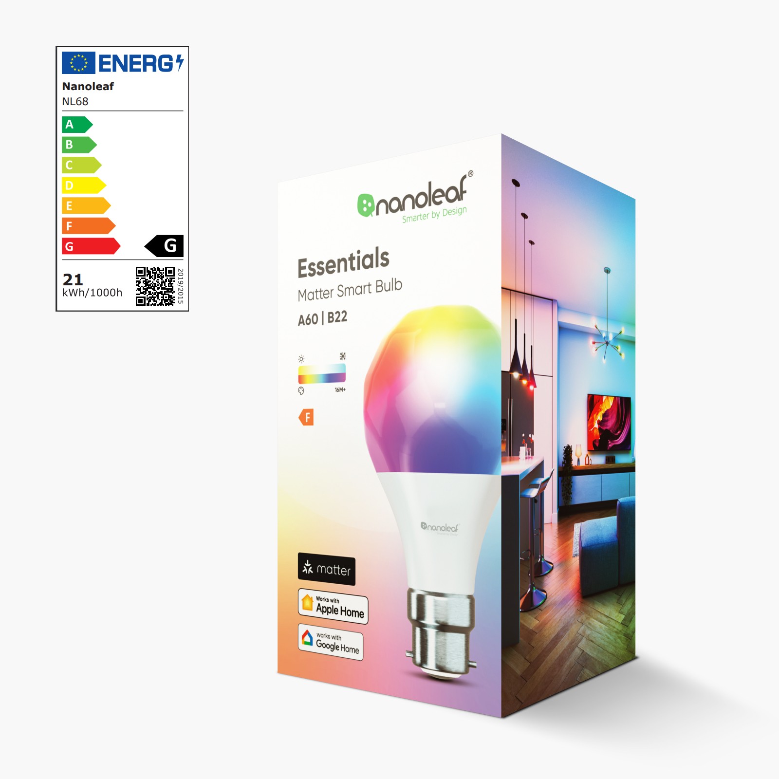 Nanoleaf Essentials Thread enabled color changing smart light bulbs. 3 pack. Similar to Wyze. HomeKit, Google Assistant, Amazon Alexa, IFTTT.